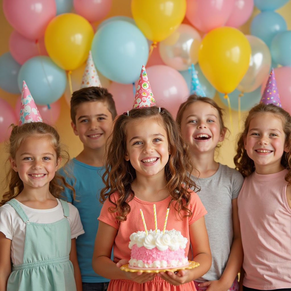Glückliche Kinder feiern